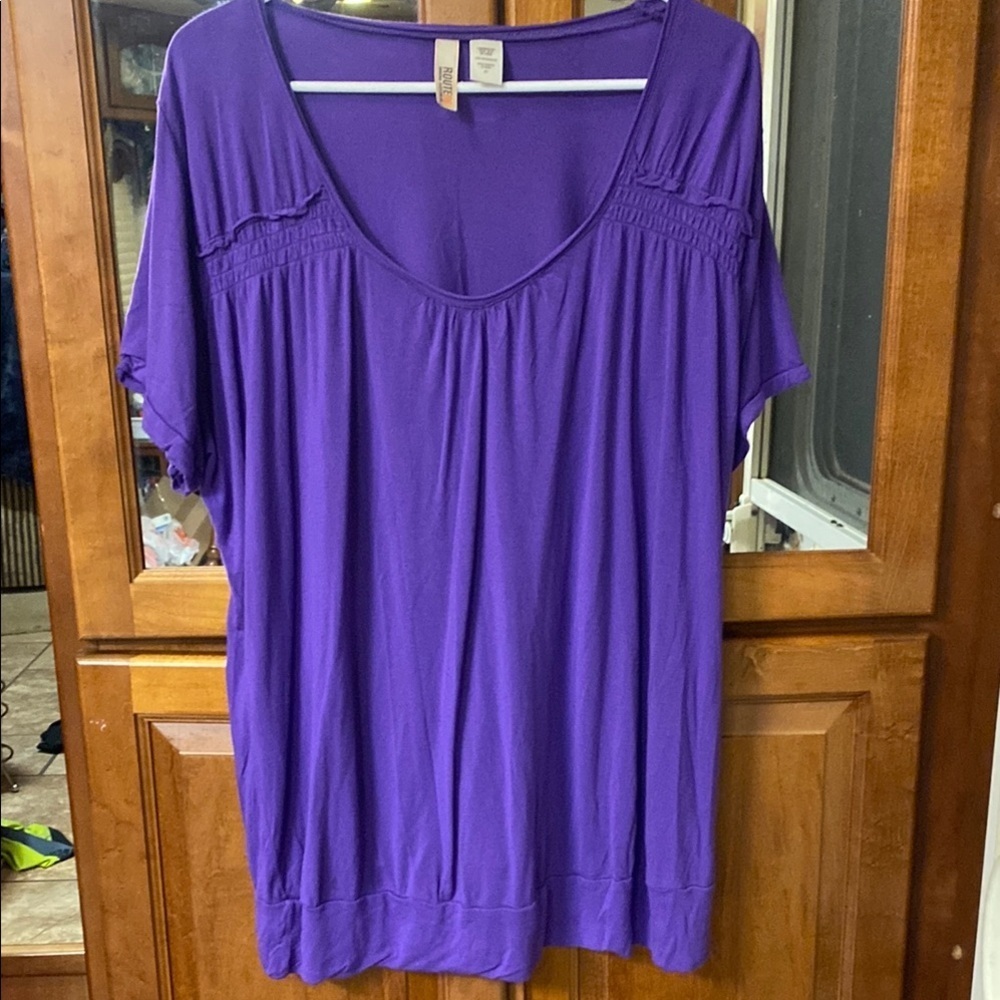 ❤️❤️❤️ HOST PICK!! Purple Relaxed 3X Short Sleeve Pleated Top Summer Fall